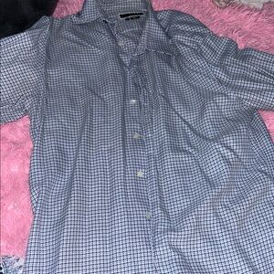 Michael Kors Navy and White Checkered Shirt